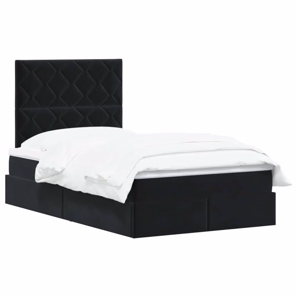 Letto con contenitore e materasso vidaXL in velluto nero L: 120 cm, P: 200 cm, H: 204 cm – 2