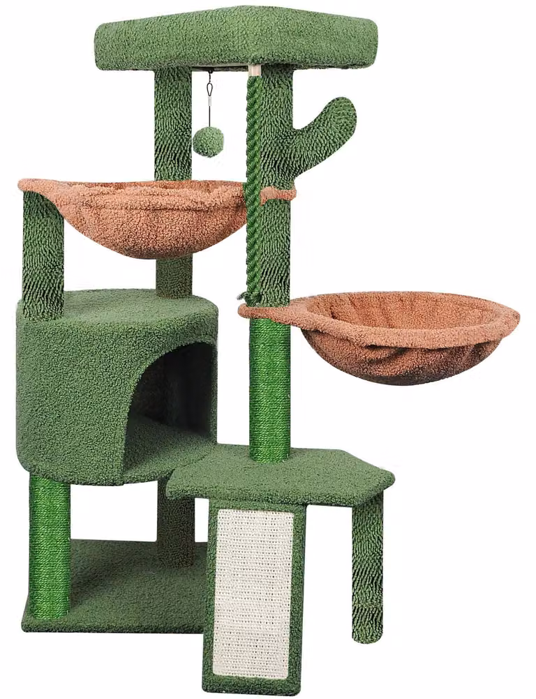 Albero per gatti multistrato alto 95 cm, completo di amache