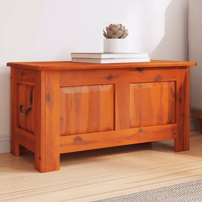 vidaXL Cassapanca con Coperchio in Legno di Acacia Marrone
