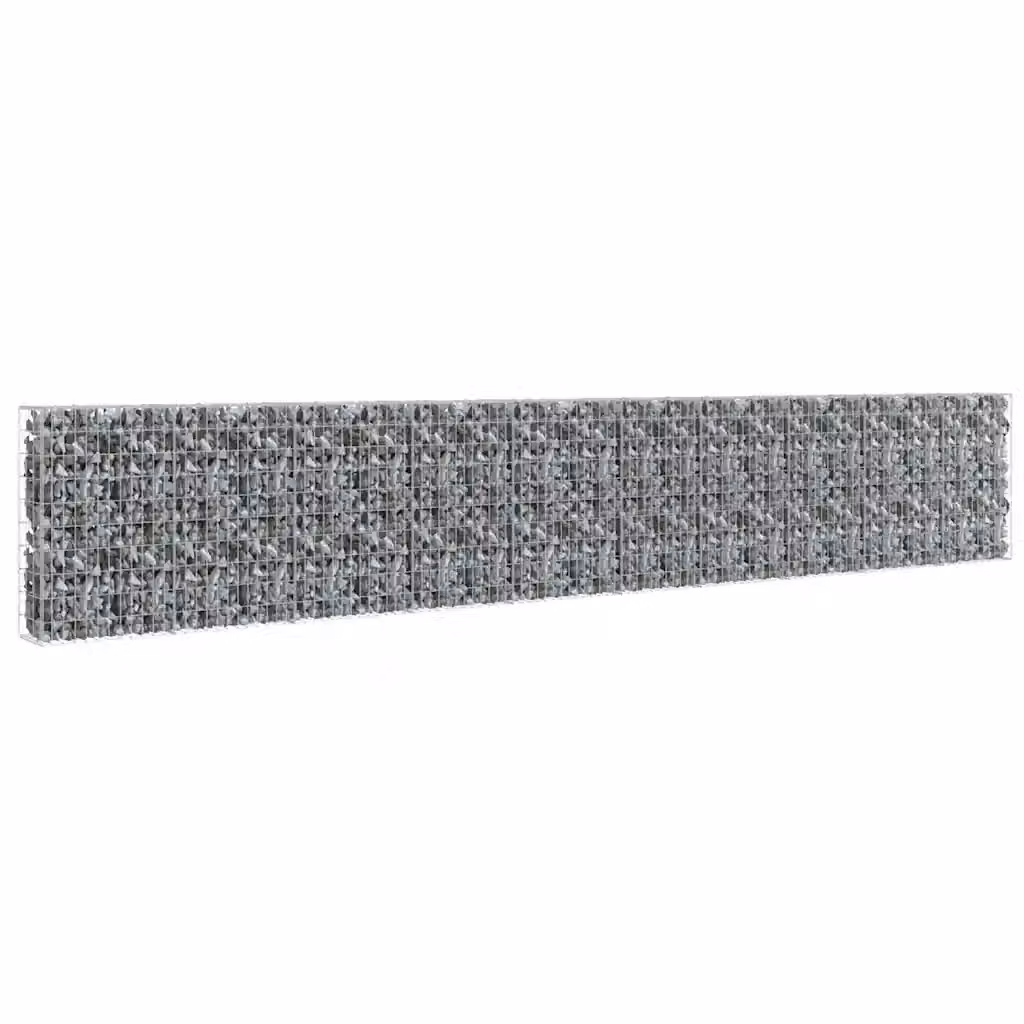 Gabbione con Copertura in Acciaio Zincato Videx Grigio L: 600 cm, P: 30 cm, H: 100 cm – 2