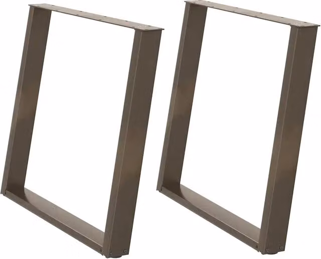 Gambe per tavolo da pranzo a forma di U 2 pz | Piede del tavolo in acciaio naturale 100x(72-73) cm