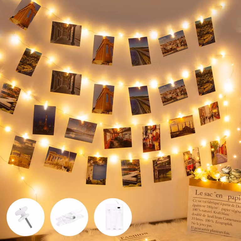 Catena luminosa con 100 LED, lunghezza 10 metri, con timer, ideale per la decorazione di interni, come camere da letto o soggiorni