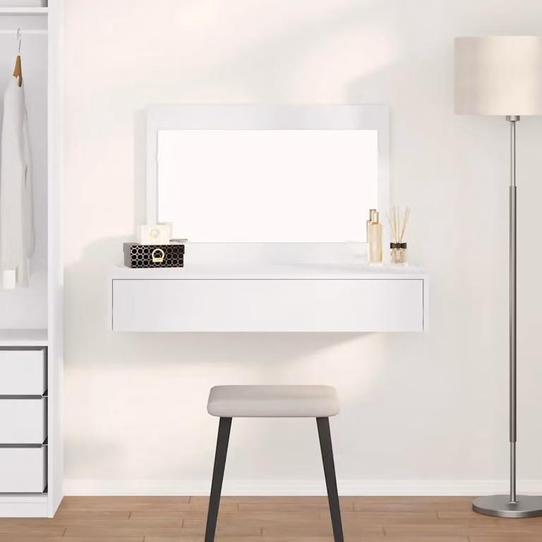vidaXL Tavolo da Trucco Moderno Bianco in MDF L/P/H: 100 x 40 x 70 cm