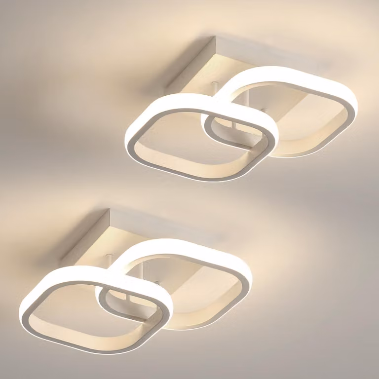 Mckalen, 2 lampade a soffitto LED, 22W, luce naturale 4500K, colore bianco
