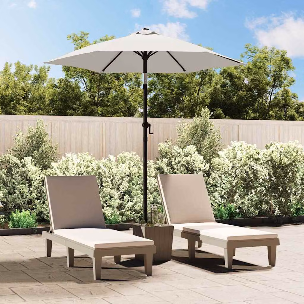 Ombrellone vidaXL in alluminio e poliestere, colore bianco sabbia, L: 200 cm, H: 224 cm