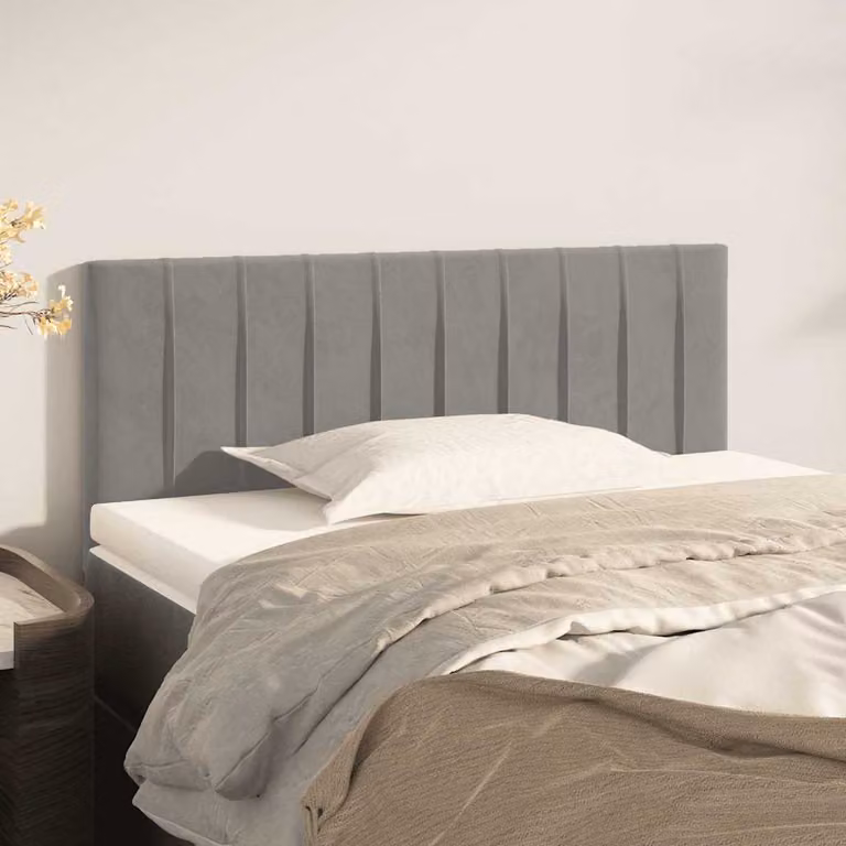 Testiera per letto vidaXL in velluto grigio chiaro, L 90 cm, P 5 cm, H 78-88 cm