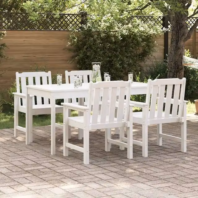 Sedia da Giardino 4 pz Bianco Polietilene 3335795