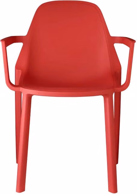 SET 4 POLTRONA PIU' CON BRACCIOLI TECNOPOLIMERO SCAB DESIGN MADE IN ITALY - Rosso Geranio 42