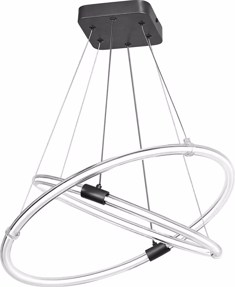 LECVANCE Decor Celestio apparecchio a sospensione in policarbonato curvo con design a LED e filamento, 21 W, 2400 lm, 3000 K, 830 bianco caldo, dimmerabile a click, grigio scuro, plastica (PC), IP20