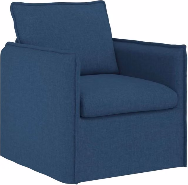 Divano moderno in tessuto blu e nero con struttura in metallo per soggiorno o camera da letto L/P/H: 75 x 82 x 85 cm