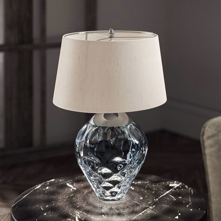 Quintiesse Lampada da tavolo Samara, Blu, Soggiorno / Sala da pranzo, Vetro, Design, Lampada da tavolo