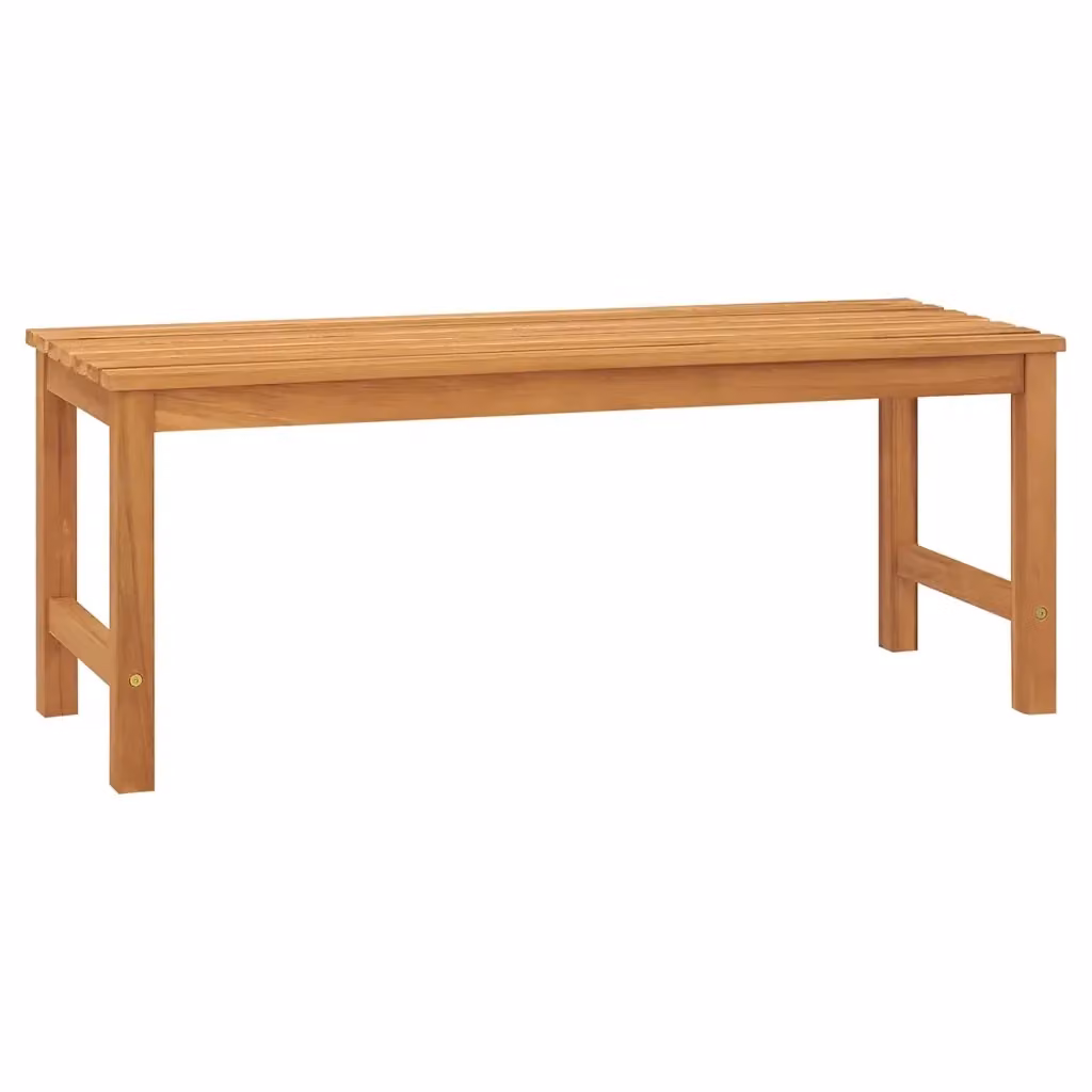 Panchina da giardino vidaXL in legno massello di teak marrone L: 114 cm, P: 40 cm, H: 45 cm – 2