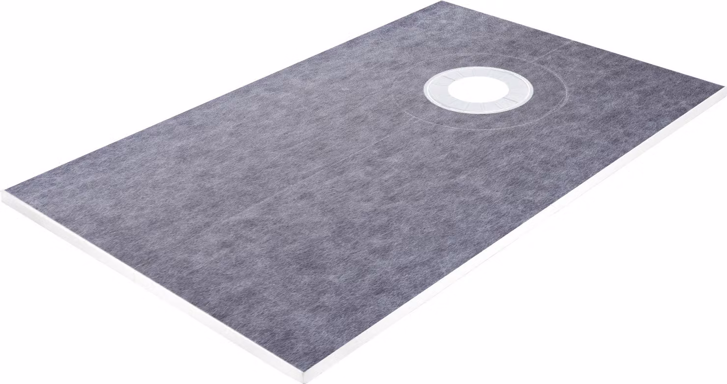 Set di soglie per doccia SucceBuy, 96,5 x 152,4 cm, piatto doccia impermeabile con scarico in PVC da 10,2 cm, griglia in acciaio inossidabile, soglie e spatola, ideale per installazioni fai-da-te in bagno