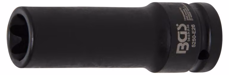 BGS Chiave a bussola Profilo E, azionamento profondo quadrato 20 mm (3/4") SW E26 mm - 5250-E26