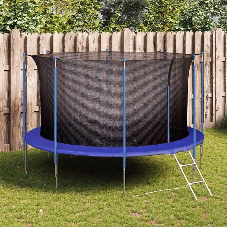 Rete di sicurezza nera in plastica per trampolino rotondo vidaXL