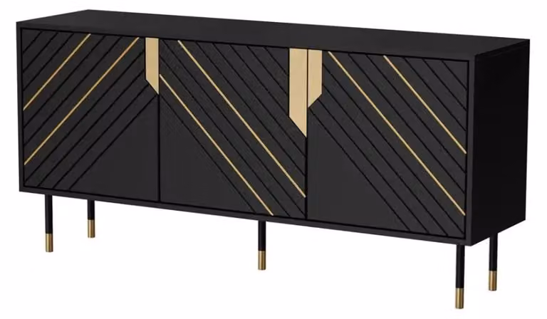Letto 3D MOUNTAIN schermo 154x40x72 nero + oro
