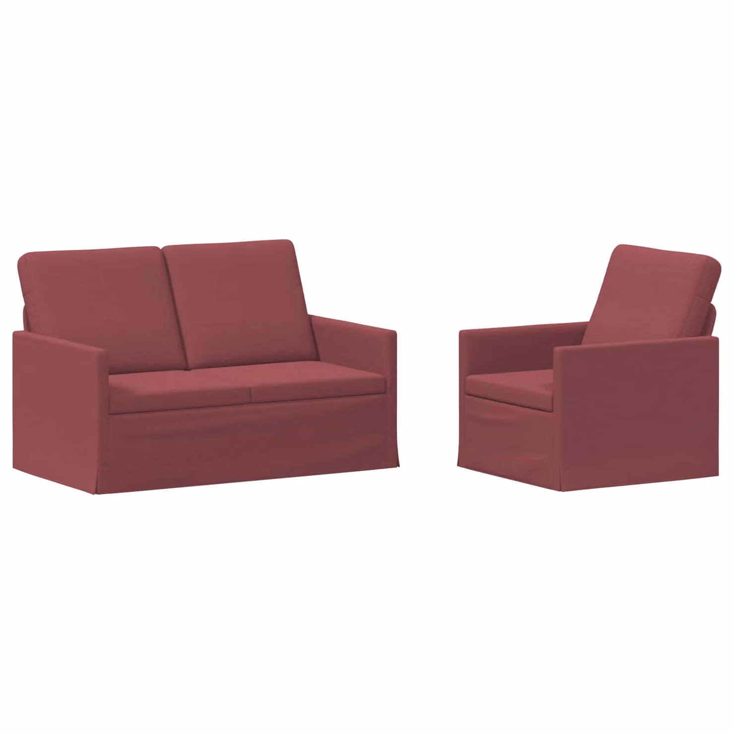 Set di 2 divani moderni vidaXL in tessuto rosso con struttura in metallo per il tuo soggiorno