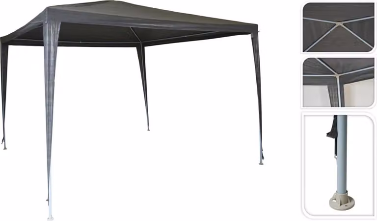 Tenda per feste ProGarden 300x300x245 cm grigio