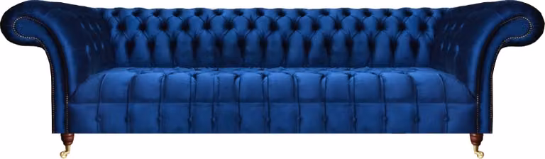 Luxus Blau Sofa Dreisitze Wohnzimmer Textil Polstermöbel Couch Chesterfield