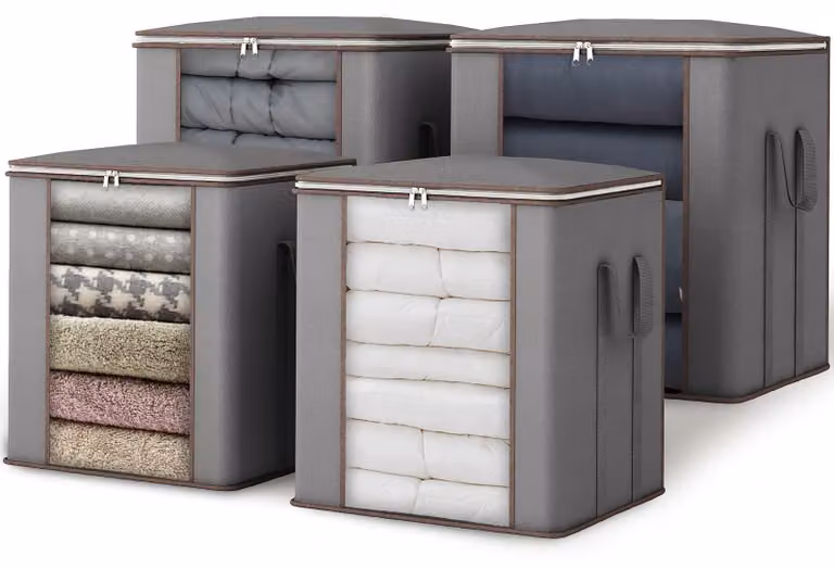 4 sacchetti pieghevoli per riporre coperte e abbigliamento