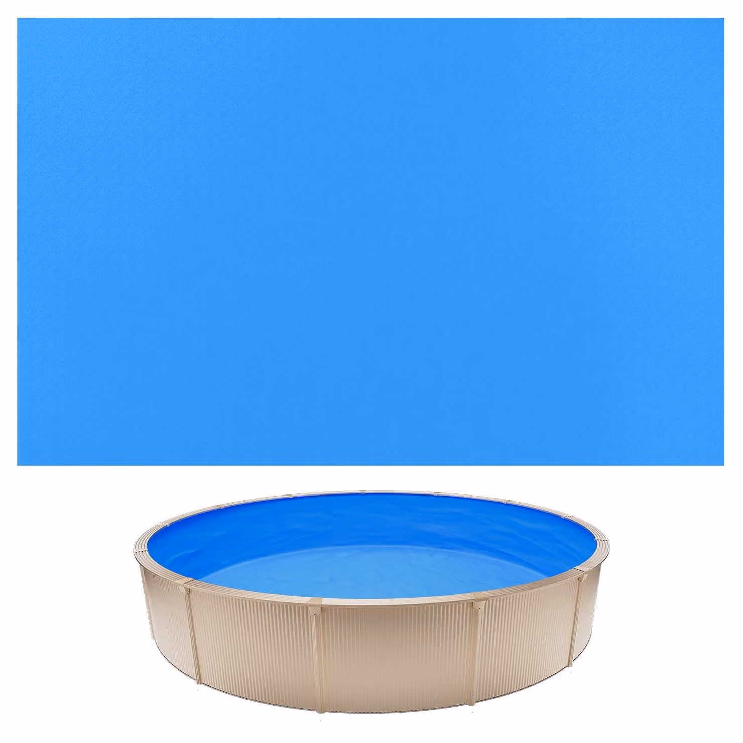Telo per piscina - Rivestimento interno UniBead - Per piscina Ø 3,5 m - Per pareti alte 120 cm - Spessore 0,8 mm - PVC - Per piscine fuori terra - Blu