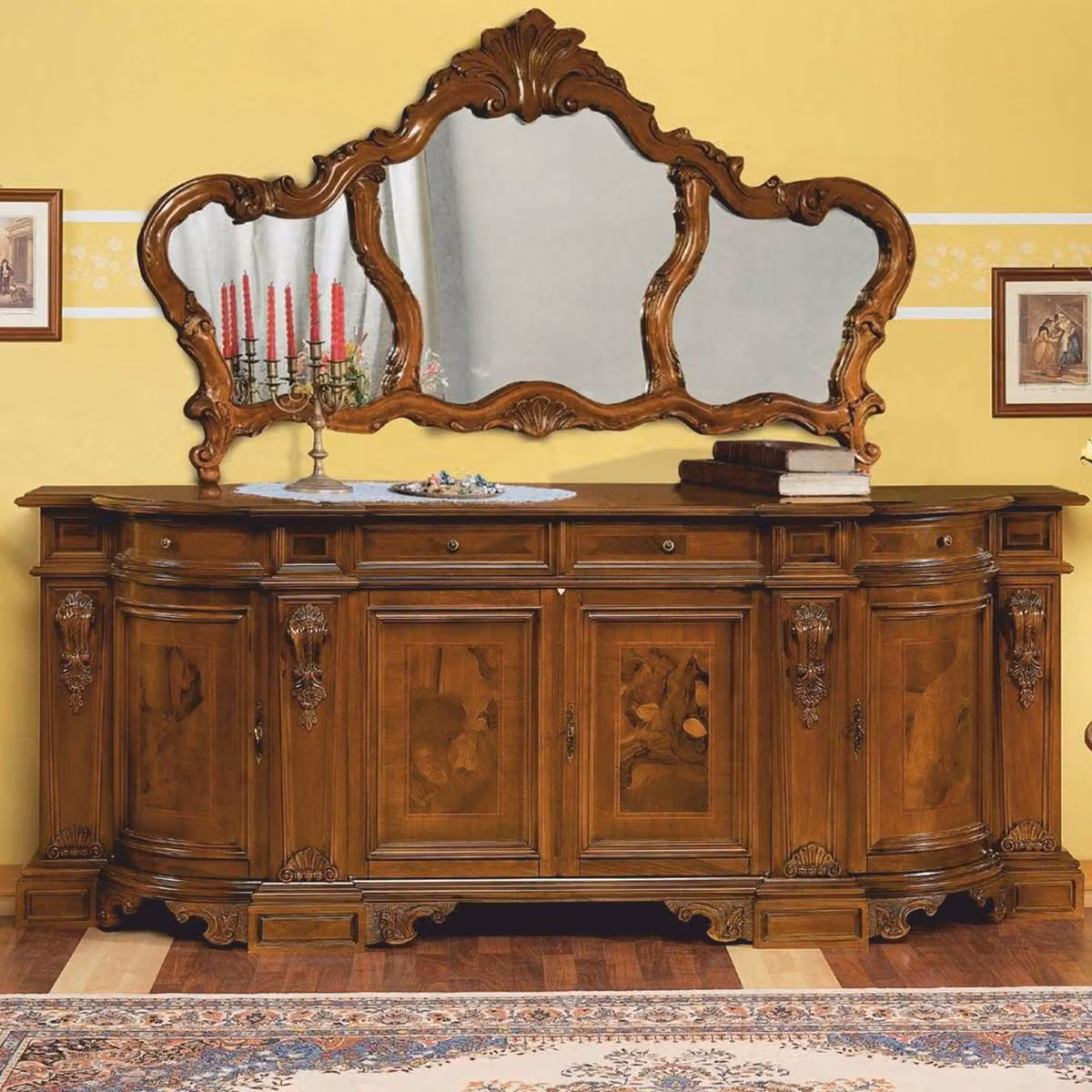Casa Padrino credenza barocca con specchio marrone - Mobili barocchi - Italy