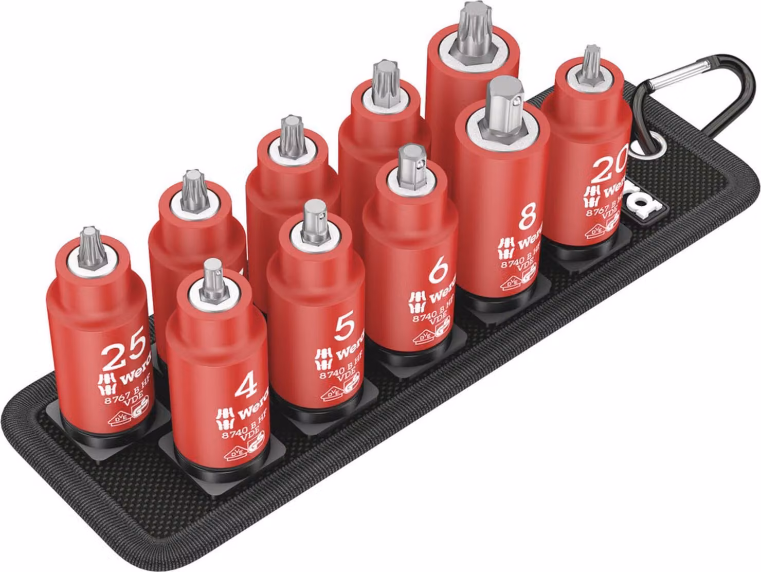 Set di inserti per cacciaviti da 3/8" VDE T20-45 e I-6kt. 4-8 mm Wera | 4013288210234