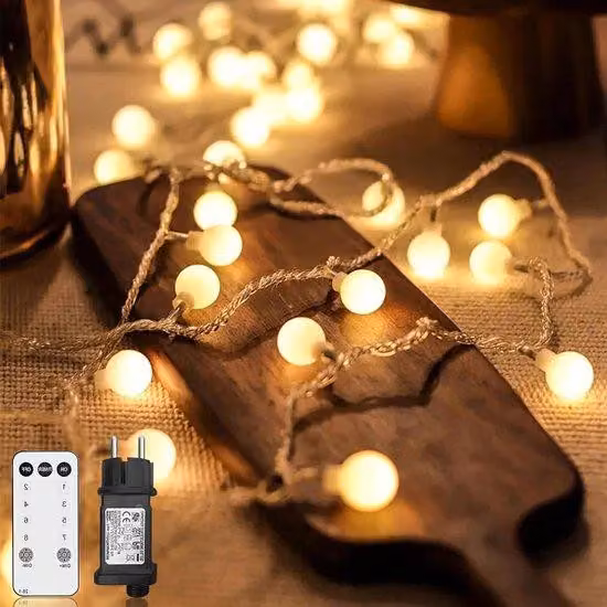 Ghirlanda luminosa da esterno 15 m, 120 LED, 8 modalità, bianco caldo