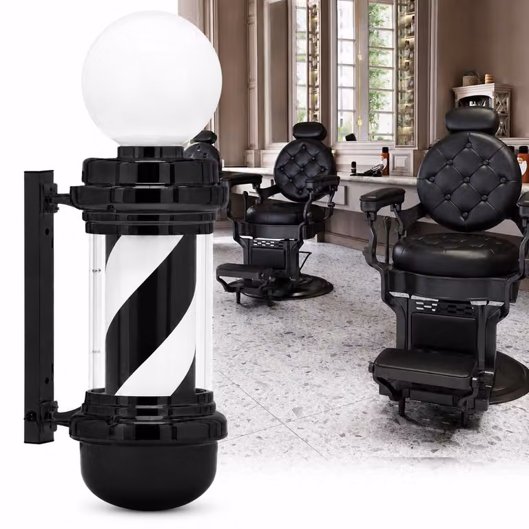 Plafon colonna lampada LED barbershop segno pubblicitario salone 67cm