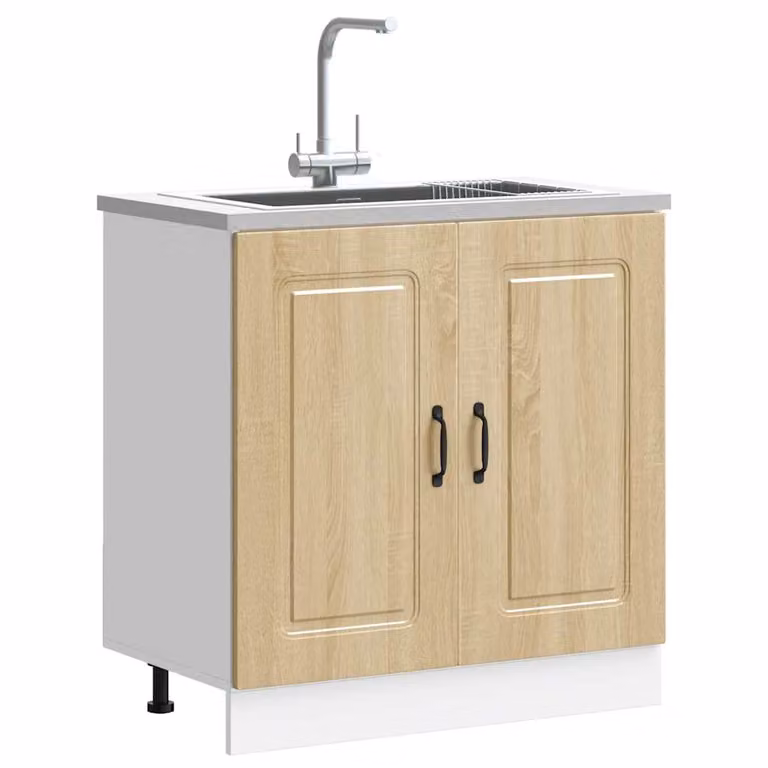 Base lavello mobile Kalmar vidaXL colore Rovere Sonoma L: 80 cm, P: 46 cm, H: 81,5 cm