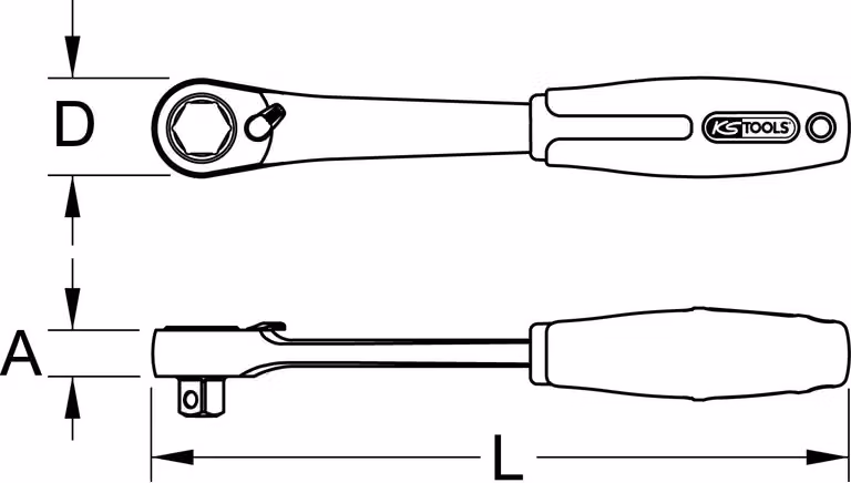 KS TOOLS 19 mm TRIPLEplus cricchetto passante - 918.4051
