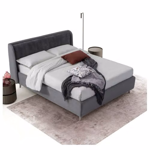 Letto imbottito con testiera sagomata Nevis Rimar