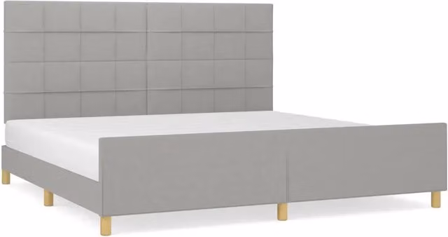 Letto matrimoniale | Letto per adulti | Giroletto senza Materasso Grigio Chiaro 200x200 cm Tessuto
