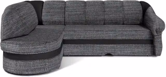 Divano angolare sinistro convertibile BENANA MEUBLORAMA grigio e nero con contenitore L/P/H: 250 x 180 x 85 cm – 1