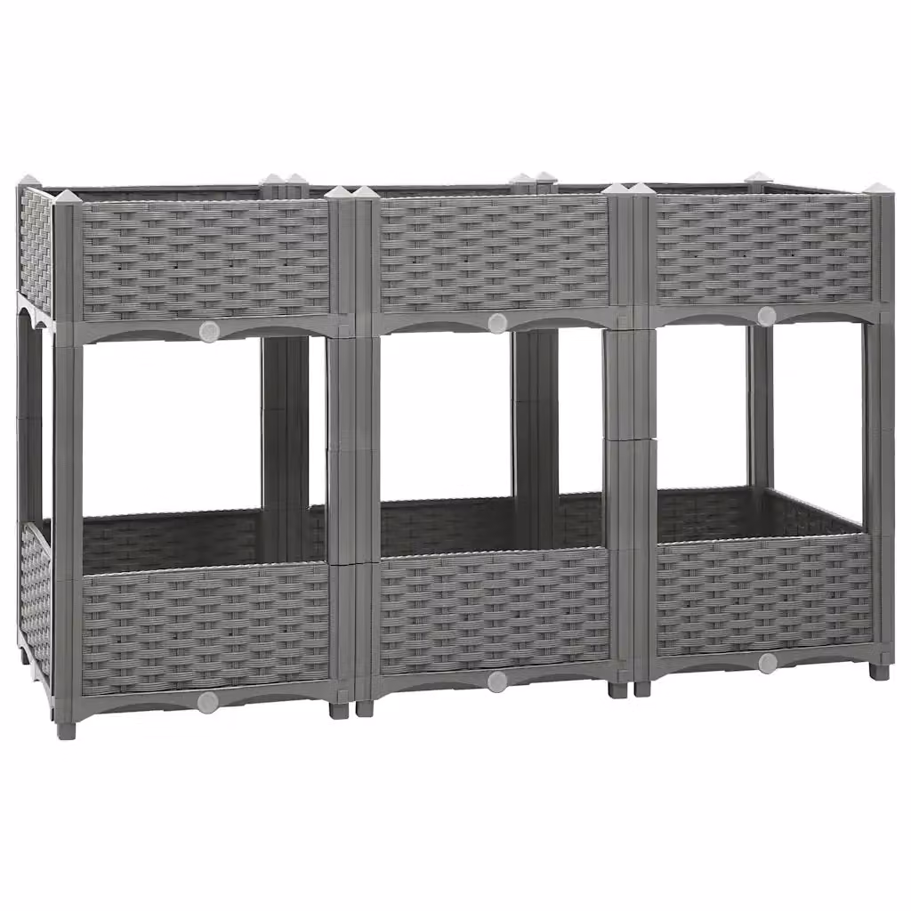 vidaXL Fioriera Rialzata in WPC Grigia L/P/H: 120 x 40 x 71 cm