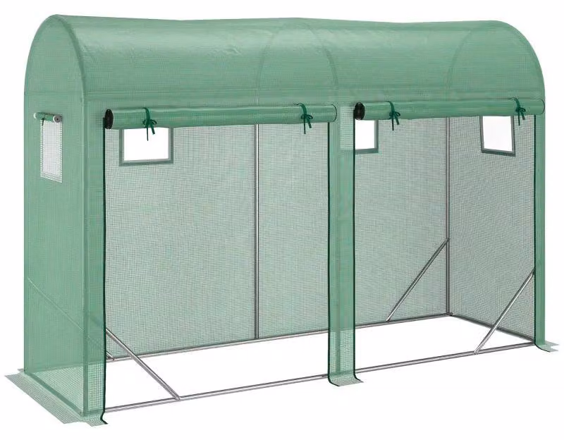 Serra da giardino con struttura in acciaio e 4 finestre | Colore: Verde | Dimensioni: 300x100x200 cm
