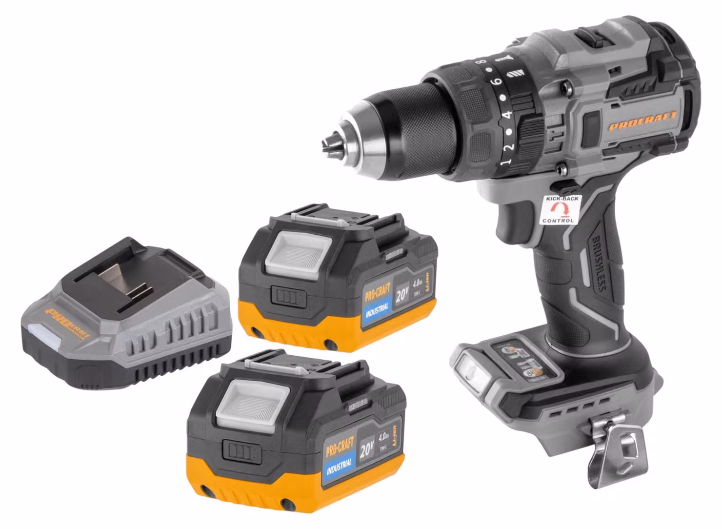 Avvitatore a percussione a batteria Procraft Industrial CD20B-BB 20 V 150 Nm Brushless Solo - senza batteria, senza caricabatterie