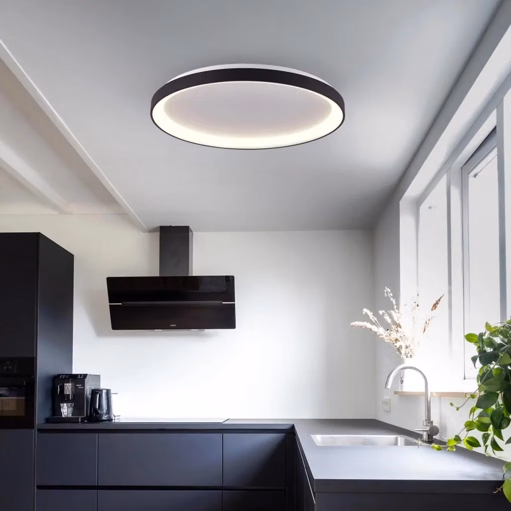 Plafoniera tonda LED Merope 400 DEKO-LIGHT con tecnologia CCT, colore nero, diametro 38 cm – 2