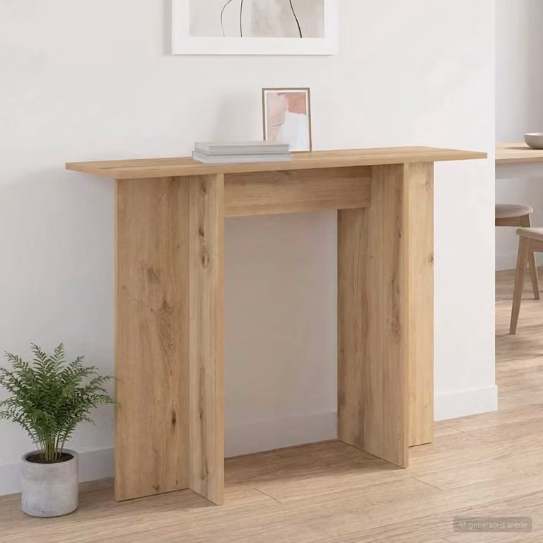 vidaXL Tavolo consolle moderno in legno color rovere marrone L: 100 cm, P: 30 cm, H: 75 cm