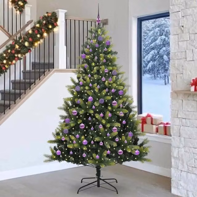 Albero di Natale Artificiale a Cerniera con 300 LED Verde 3396015