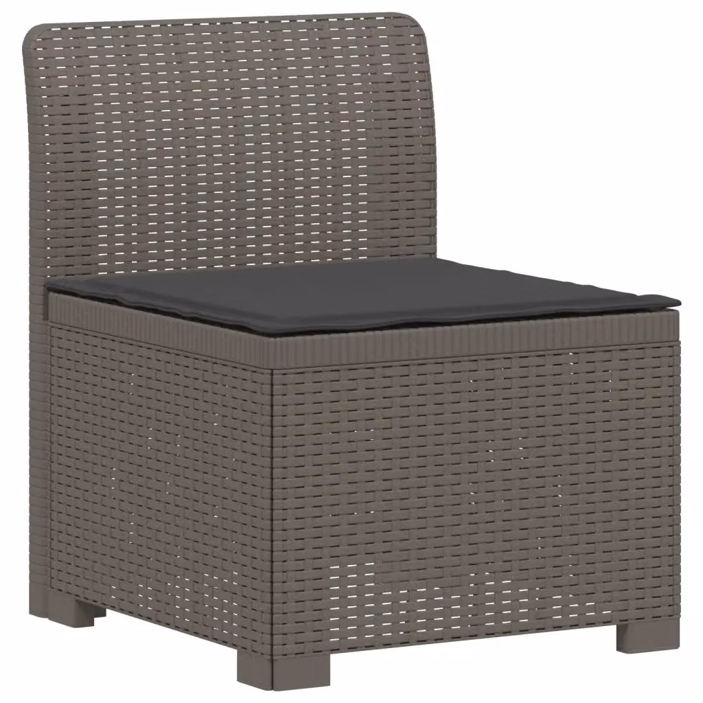 Divano da giardino a 1 posto con cuscino in rattan effetto moderno colore antracite L 70 cm, P 62 cm, H 55 cm – 2