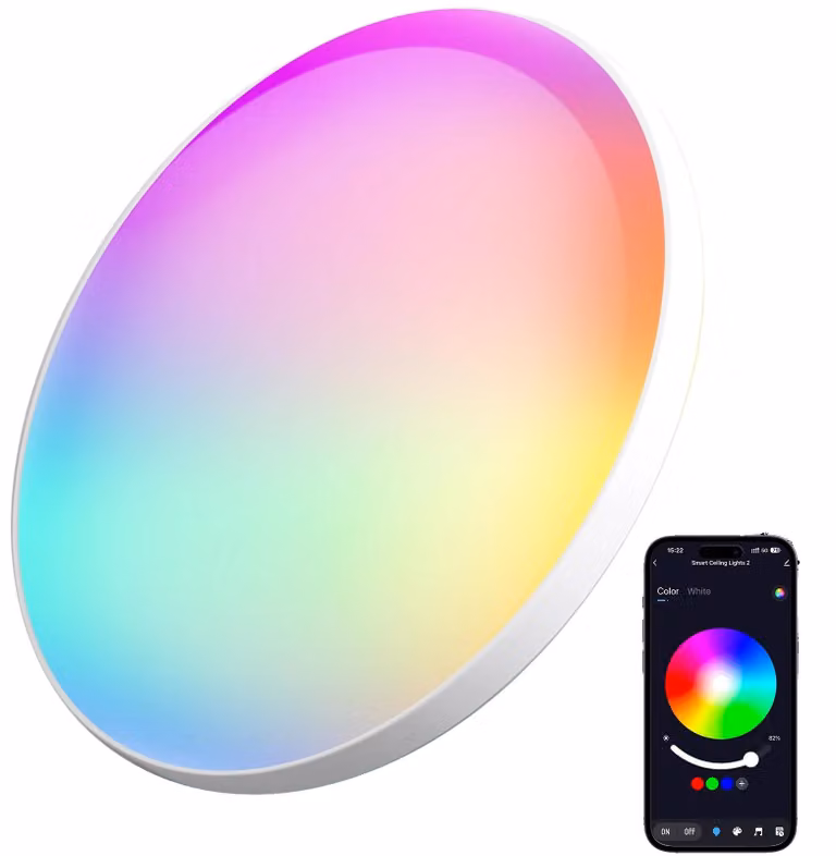 Plafoniera, controllo intelligente, luminosità regolabile, 1 unità, lampadina sostituibile, BIANCO, 21-30W