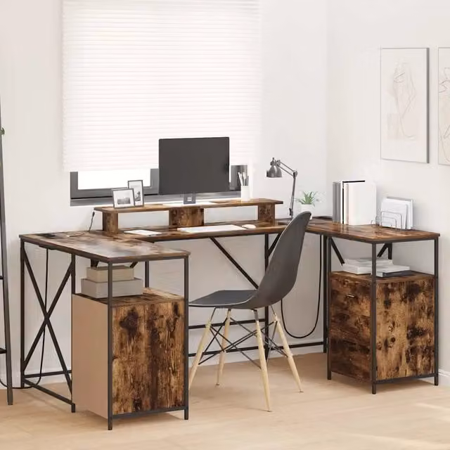 Scrivania Rovere fumé Legno ingegnerizzato 182 x 101 x 87,5 cm 3376138