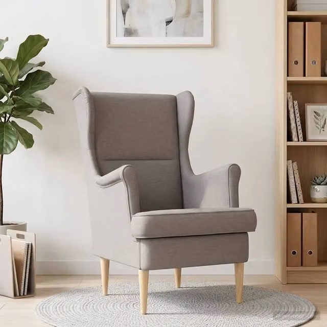 Divano Sedia-Poltrona Talpa in Tessuto Beige o Grigio con Braccioli e Design Moderno