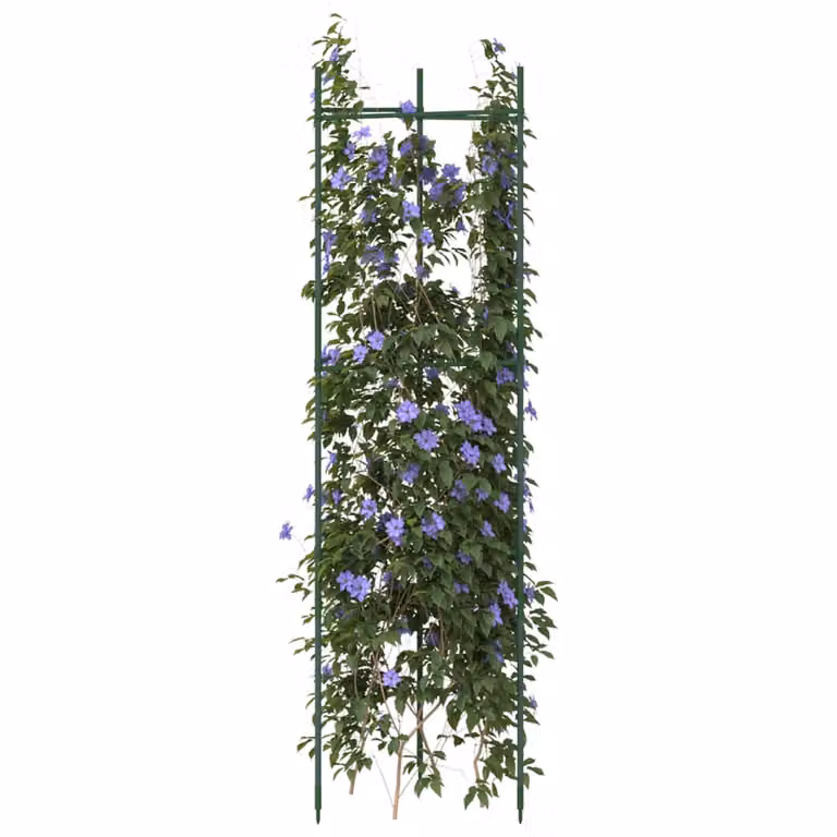 Set di 4 sostegni per pomodori vidaXL in acciaio e plastica verde, Altezza: 116 cm