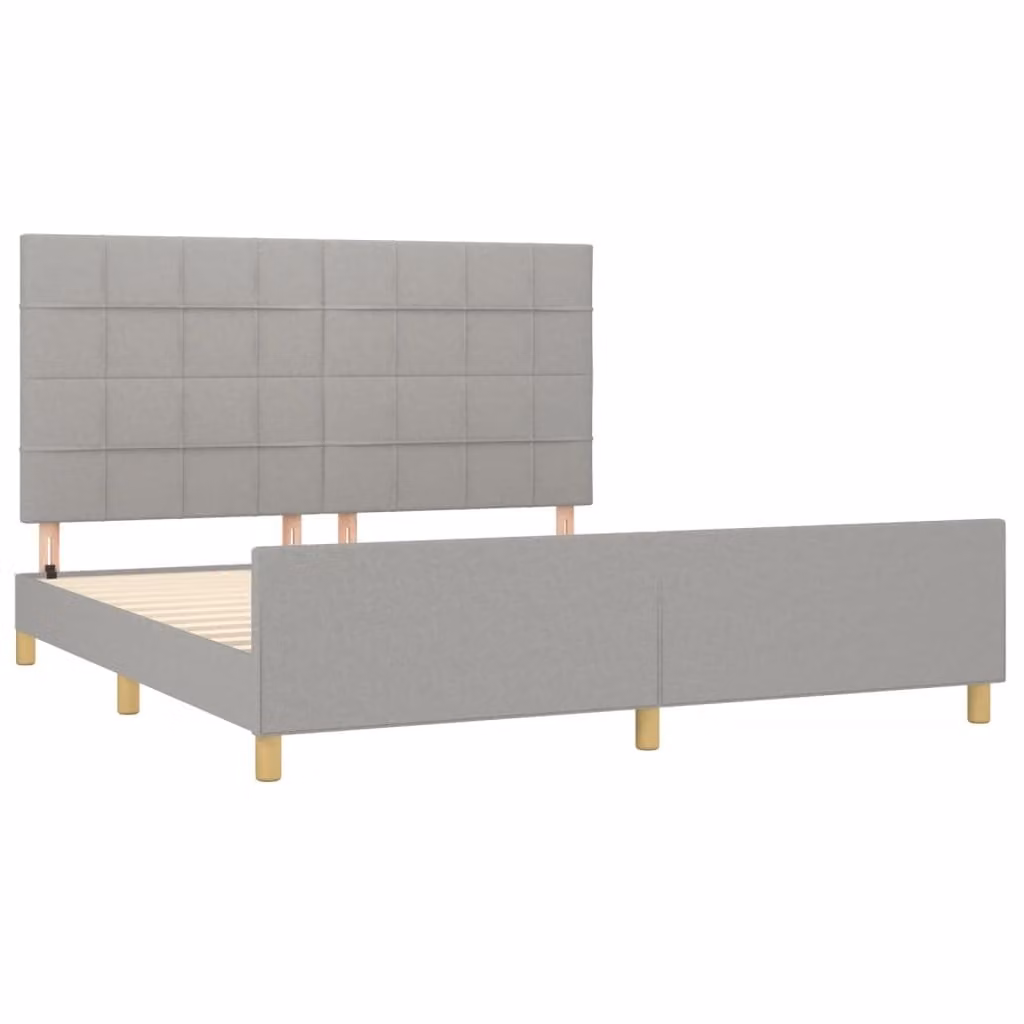 Giroletto senza Materasso Grigio Chiaro 160x200 cm Tessuto