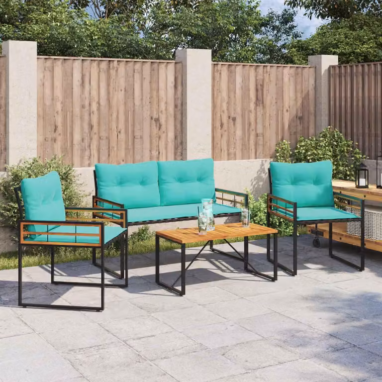 Maison Exclusive - Set di mobili da giardino, 4 pezzi, colore turchese