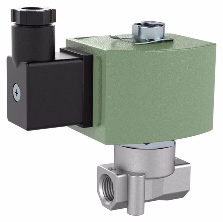 Riegler 3/2 vie MV, ES, NC, diretto, 24 V DC, NBR, G 1/4, PN 0 - 6 bar