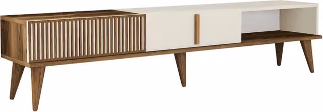Mobile TV in legno "Milan" - 180 x 35 x 40 cm - Crema di noce