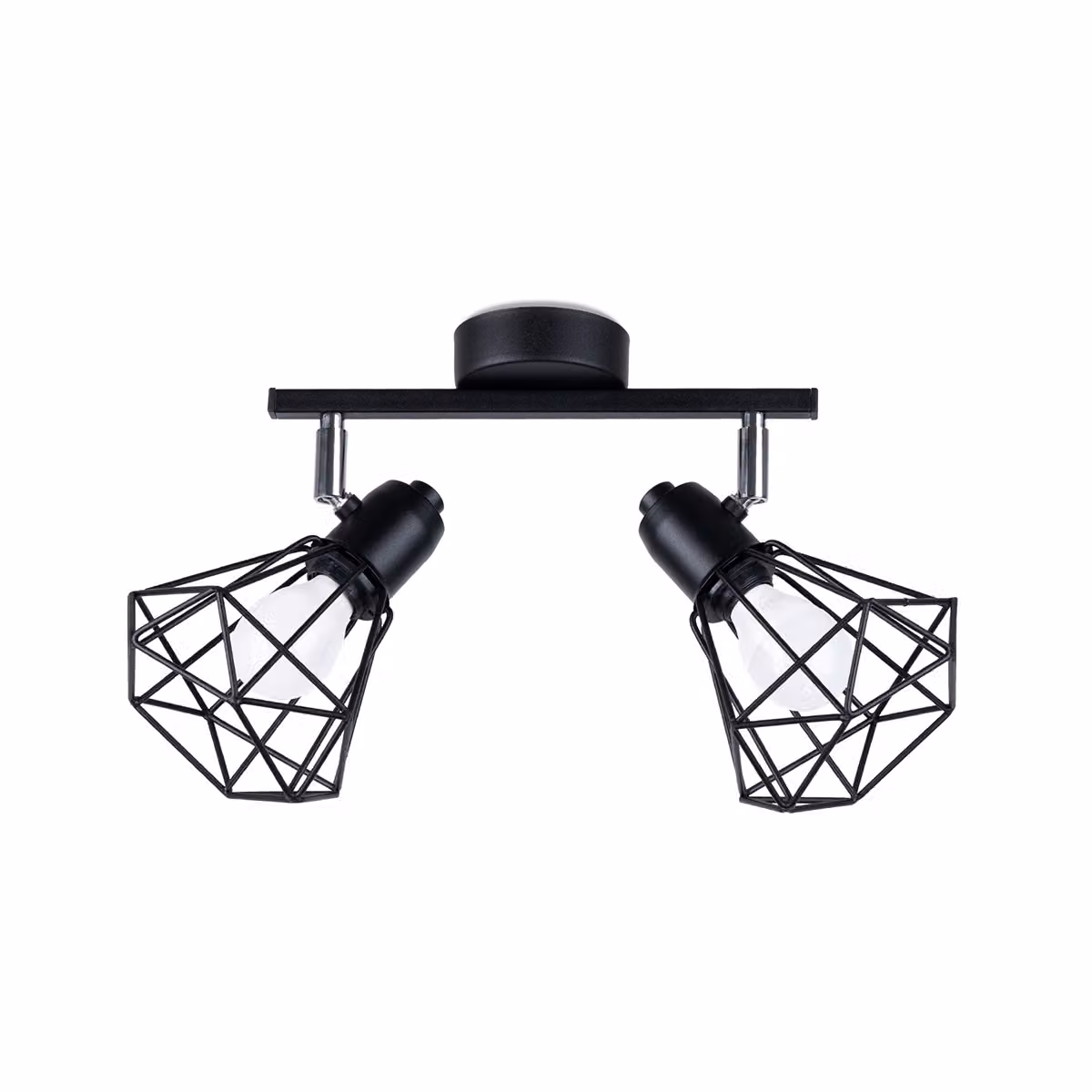 Lampada da soffitto SELARA nera-cromata 2xE14x40W in metallo, dimensioni: 19x31x17 cm, IP20, Pure Lume